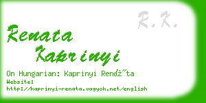 renata kaprinyi business card